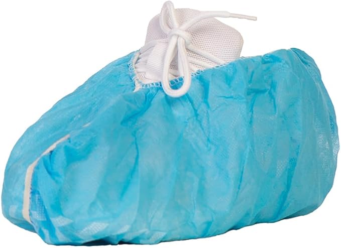 Tronex Non Slip Nonwoven Medical Disposable Shoe Cover, Fluid Resistant, Non-Skid Tread Pattern (100, Unisize)