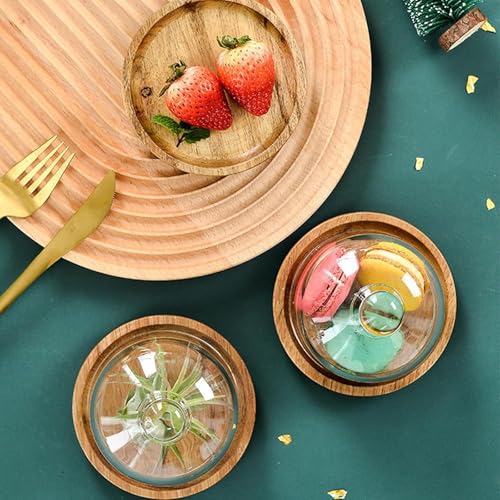 Charcuterie Snow Globes, Mini Cake Stand Display with Wooden Tray and Glass Dome Lid, Charcuterie Board for Cheese Dessert...