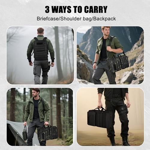 MANETTA 3 Way Tactical Backpack for Men,Convertible Briefcase for 15.6 Inch Laptop,Satchel for Work/Travel/Business,Water ...