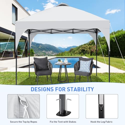 Oneofics Pop Up Canopy, 10x10 FT Instant Outdoor Canopy Tent with Carrying Bag, 3 Adjustable Heights - Portable for Outdoo...