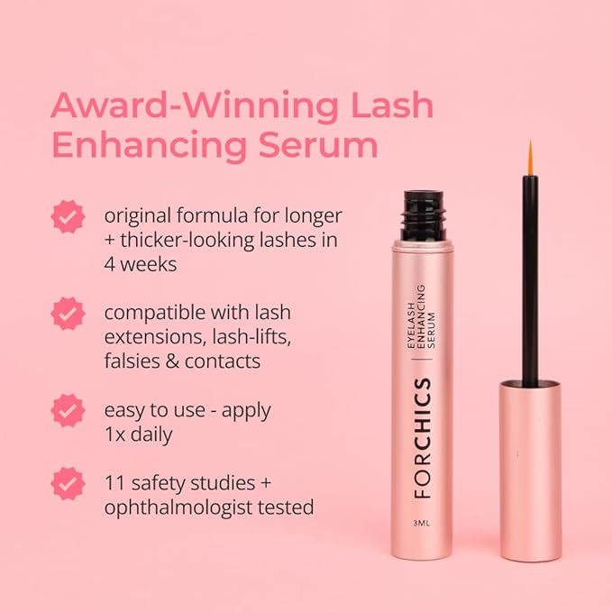 ForChics Lash Growth and Volume Duo - Growth Serum + Nourishing Mascara | 24/7 Lash Transformation System - Prostaglandin-Free, Hormone-Free - Instant Volume + Long-Term Growth