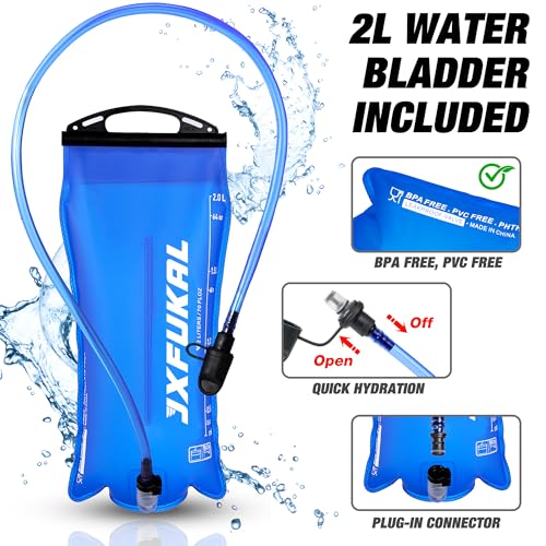JXFUKAL Running Vest, Lightweight Hydration Backpack with 2L Water Bladder, Reflective Hydration Pack, Tactical Chest Pack...