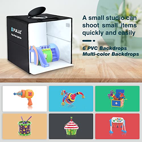 Photo Box, PULUZ Mini Folding Lightbox Portable Light Box Photography Shooting Tent Box Kit with 120pcs LED Lights 6 Color...