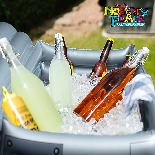 Novelty Place Inflatable Boombox Cooler - Large Capacity Ice Bucket Drink Cooler Blow Up Stereo Decoration for 80s 90s The...
