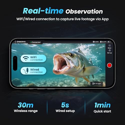 【2026 Upgrade Version】 Canfish CF1 Underwater Fishing Camera,1080P Full HD Portable Video Fish Finder,APP Remote Control R...