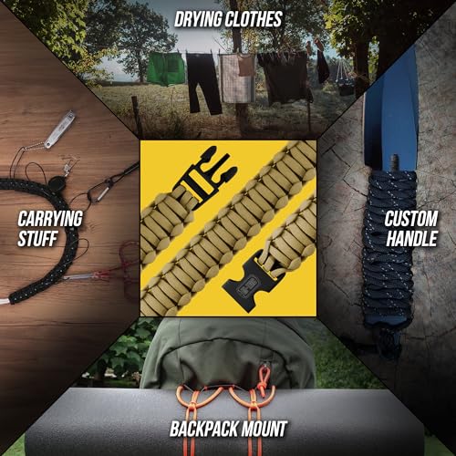 M-Tac Paracord Bracelet – Tactical Survival Wristband with Fastex Buckle – 7-Strand Cord for Hiking, Camping, Emergency Use