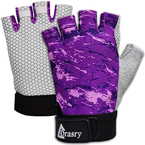 Drasry UV Fishing Gloves Fingerless Sun Protection Men Women UPF50+SPF for Fishing Kayaking Paddling Hiking Sailing Rowing...
