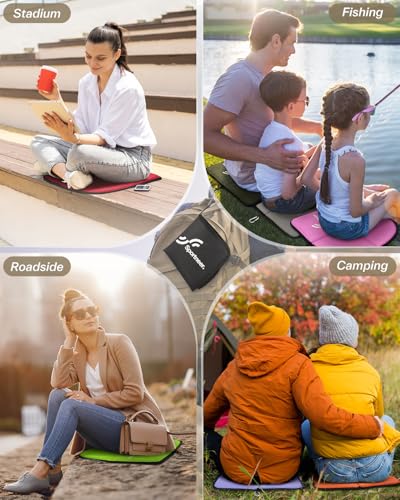 Sportneer Sitting Pad, Lightweight Waterproof Folding Seat Pad for Backpacking, 15.75'' x 15.75'' Portable Camping Seat Ma...
