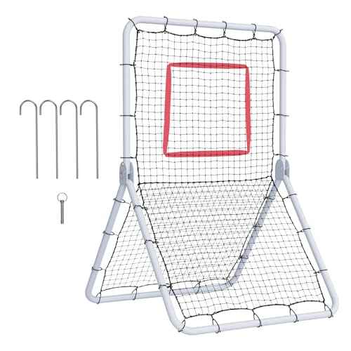 VEVOR Baseball and Softball Rebounder Net, PitchBack Baseball Pitching Nest, 3-Way Baseball, Softball Pitchback Net, Fielding Trainer, Bounce Back Net for Fielding/Throwing Practice