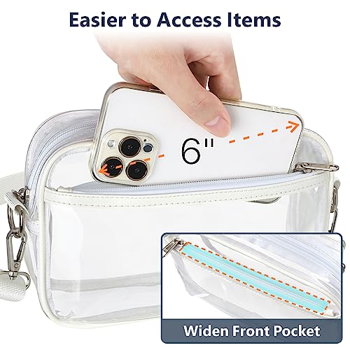 PACKISM Clear Bag for Stadium Events - Clear Purses for Women Stadium Crossbody Concert Bag for Game Day, Sports, Festival