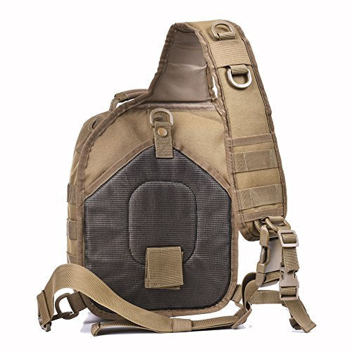 REEBOW GEAR Tactical Sling Bag for Men Military Single Shoulder Backpack Outdoor EDC Range Pack (Tan)