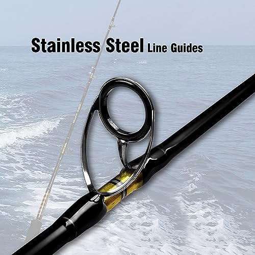Fiblink Saltwater Jigging Spinning Rod 1-Piece Heavy Jig Fishing Rod (30-50 lb/50-80 lb/80-120 lb, 5 Feet 6 Inch)