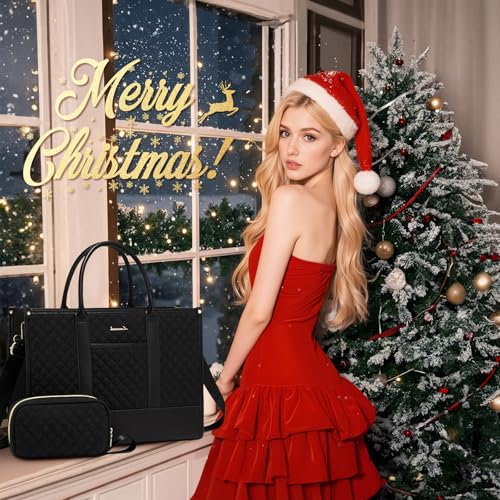 LOVEVOOK Laptop Bags for Women, 15.6 inch Waterproof Work Tote Bag with Clutch, Professional Teacher Computer Purse Lightw...