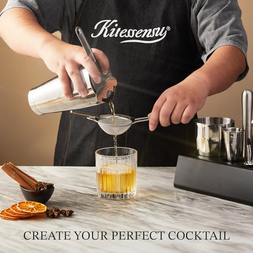 KITESSENSU Boston Shaker Set Mixology Bartender Kit | Premium Cocktail Shaker Kit with Stand Professional Home Bar Tools A...