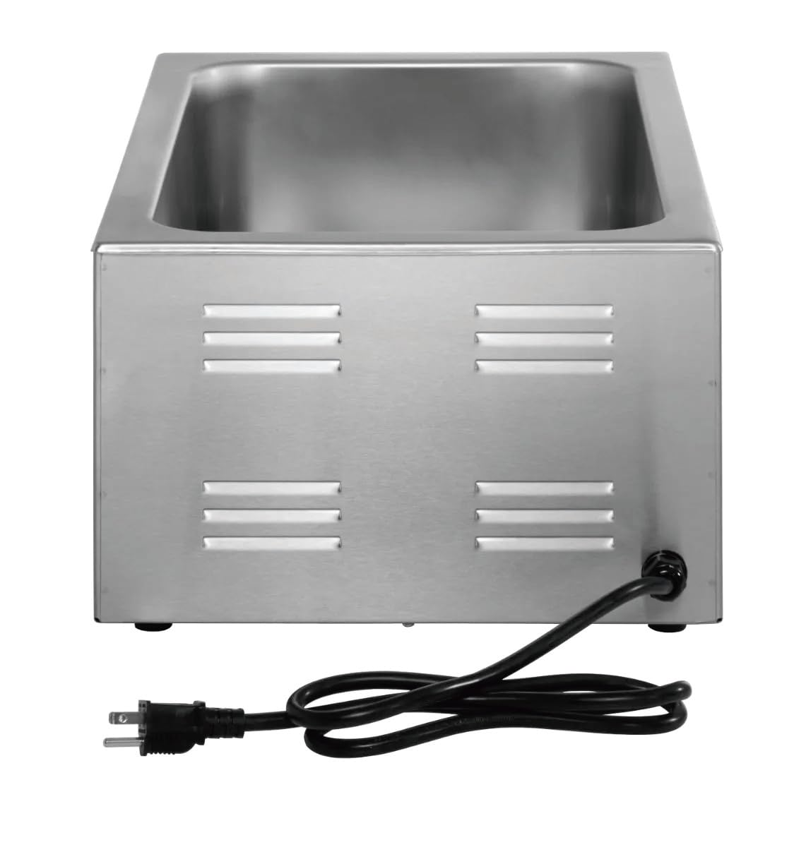 Kratos Commercial Electric Countertop Food Warmer with Two Half Size Hotel Pans and Slotted Lids, 120V, 1200 Watts, Stainless Steel Portable Food Warmer with Pans