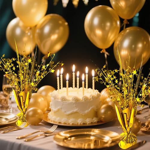 FUBININA 6 Pack Metallic Foil Spray Centerpiece Star Table Decoration Burst Table Centerpieces for Birthday New Years Nye ...