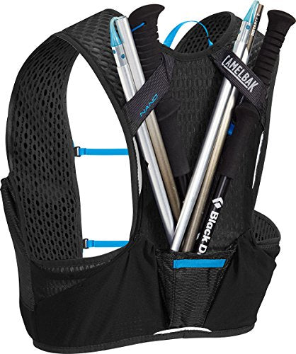 CamelBak Nano Vest 17 oz Quick Stow Flask Hydration Pack, Small, Black/Atomic Blue