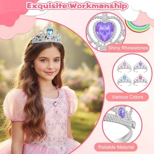 MAQUITA 24 Pcs Tiaras Crown Set, Princess Crown Party Favors, Princess Dress Up Tiaras for Birthday Girl Cosplay Accessori...