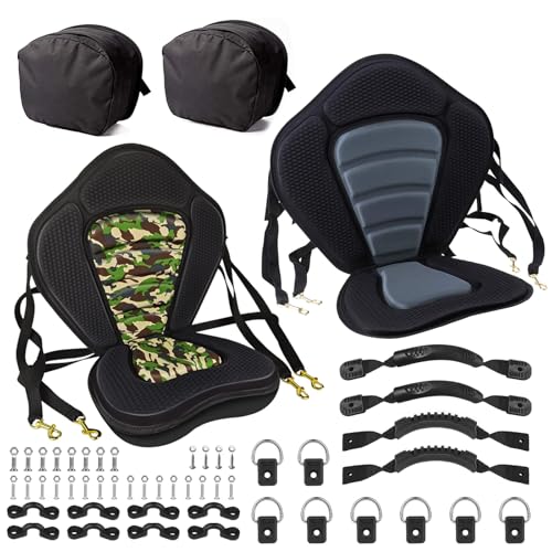 Vashly 2Pack Kayak Seat with Back Support, Kayak Seats with Waterproof Storage Bag for Sit-On-Top Kayaks, Stand-Up Paddleb...