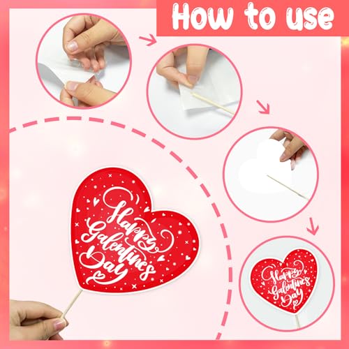 JXYCBZYing Red and Gold Galentine's Day Photo Booth Props - Pack of 24 | Galentines Day Props for Photography, Lovers Self...