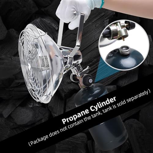 Roykaw Golf Cart Propane Heater for 1 LB Cylinder, 6300 BTU Heater Propane with Cylinder Stand, Portable Propane Heater fo...