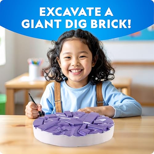 National Geographic Gigantic Gemstone Dig Kit – Excavate 100 Real Gems from a Giant Dig Brick, Gem Mining Kit for Kids, ST...
