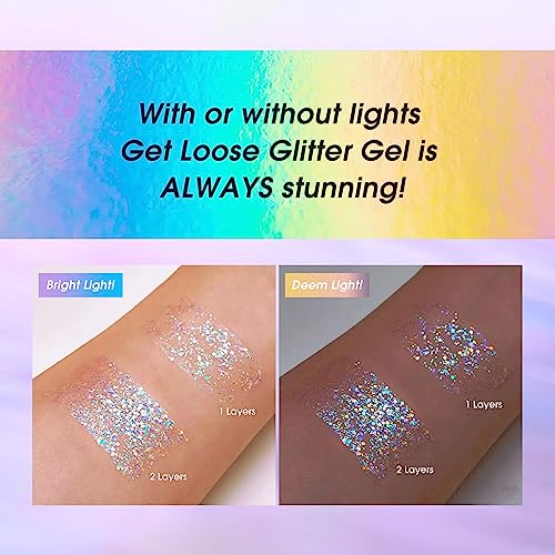 BestLand Holographic Body Glitter Gel for Women and Kids – Sparkle Glitter Makeup for Face, Body & Hair – Long Lasting Shi...