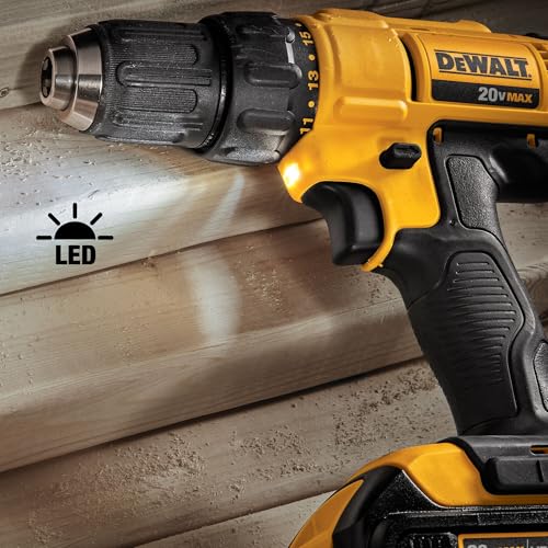 DEWALT 20V MAX Cordless Drill and Impact Driver, Power Tool Combo Kit , Includes 2 Batteries, Charger and Bag (DCK240C2)