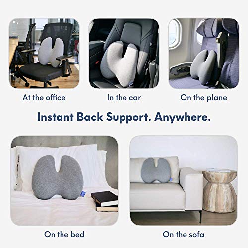 C CUSHION LAB Extra Dense Lumbar Pillow - Patented Ergonomic Multi-Region Firm Back Support for Lower Back Pain Relief - L...