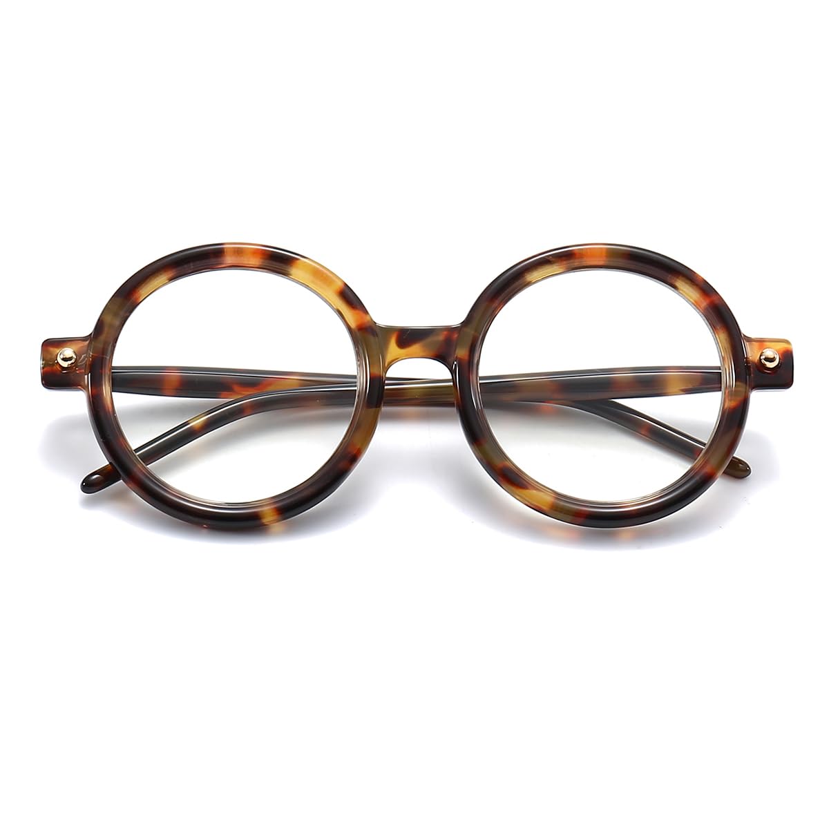 JOVAKIT Retro Round Blue Light Glasses for Women Men Fashion 90s Round Frame Glasses Style Computer Eyeglasses (Tortoise)