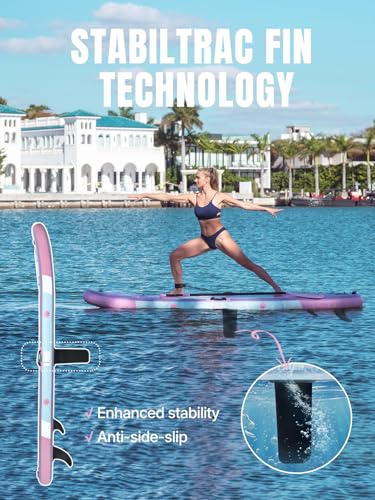 Niphean（Ultra-Light）Inflatable Paddle Board with (Beginner Friendly) StabilTrac Fin and Durable SUP Accessories, 10' Stand...