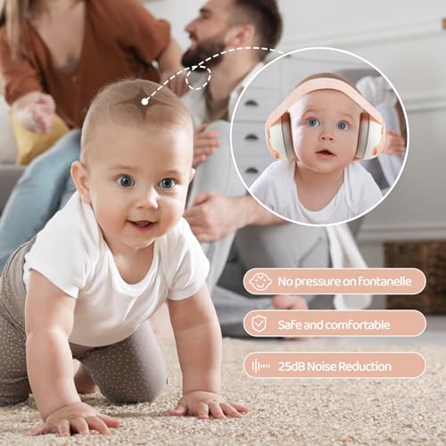 Baby Ear Protection,25dB Infant Noise Cancelling Headphones for Babies 0-36 Months with Adjustable Headband Baby Earmuffs,...