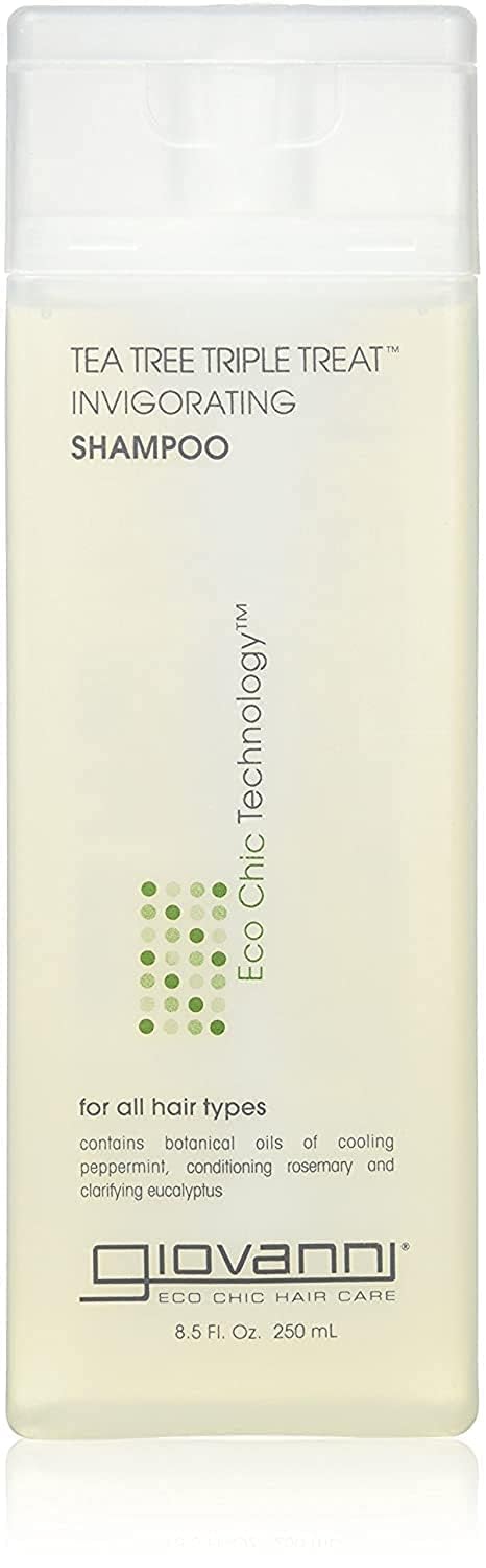 GIOVANNI Tea Tree Triple Treat Invigorating Shampoo - Cooling Peppermint, Eucalyptus & Rosemary, Helps Strengthen & Rejuvenate H