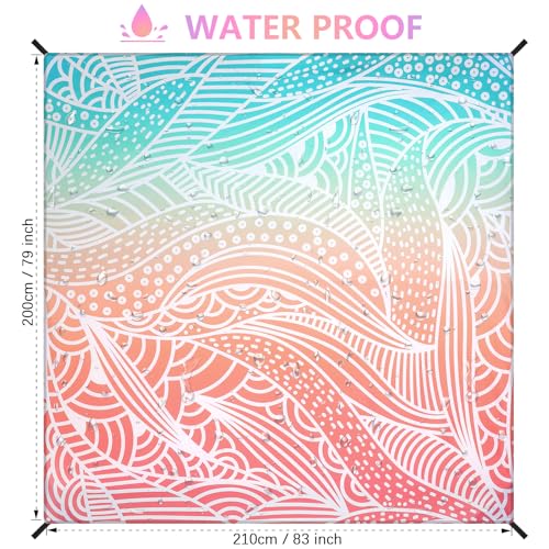 AISPARKY Beach Blanket Waterproof Sandproof Lightweight Durable Compact Sand Free Beach Mat for Beach Festival Travel Camp...
