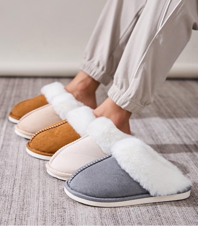 Womens Slipper With Memory Foam Soft Warm Slip On House Slippers Anti-Skid for Indoor Outdoor Women's