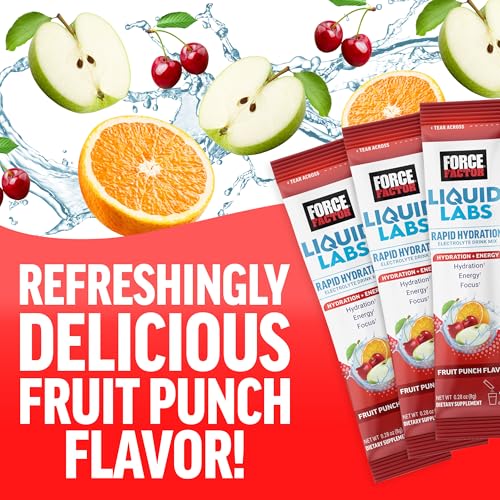 Force Factor Liquid Labs Energy Drink, Electrolytes Powder, Hydration Packets to Boost Energy & Focus, 5 Essential Electro...