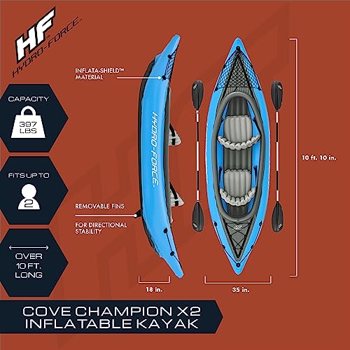 Bestway Hydro Force Inflatable Kayak Set | Includes Seat, Paddle, Hand Pump, Storage Carry Bag | Great for Adults, Kids an...