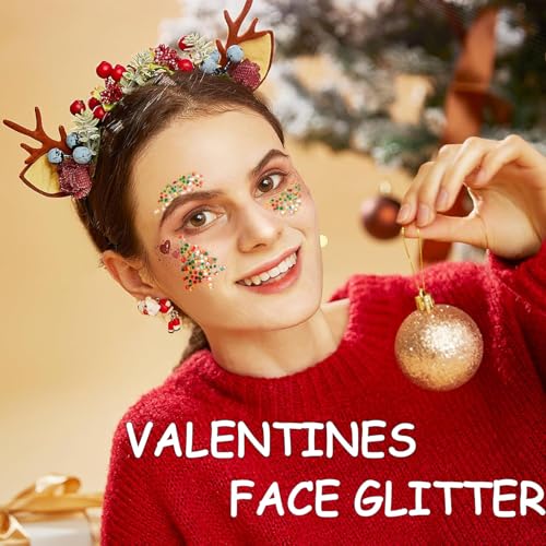 AROIC 14 Colors Body Glitter, Face & Hair Glitter Gel Set for Mardi Gras, Eye Shimmer for Women Glow in the Dark Rave Acce...