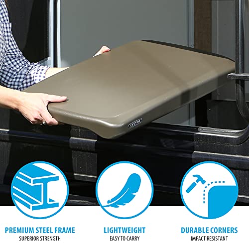 LIFETIME 280488 Compact Folding Low Side Table for Camping, Brown