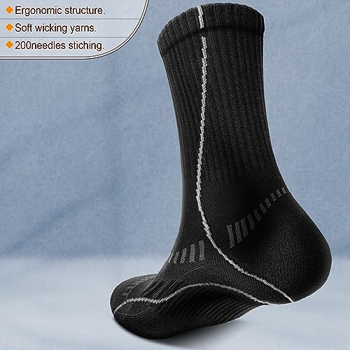 Men's Athletic Sports Crew Socks for Running, Hiking & Outdoor Activities