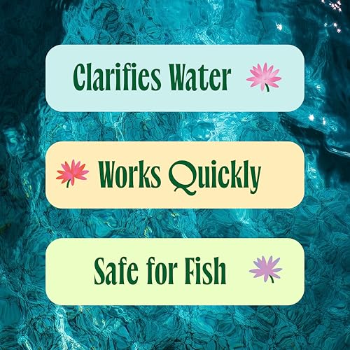 Flocculant for Aquariums, Ponds & Fountains – Powerful Water Clarifier Instantly Clears Murky Water - Fish & Wildlife Safe...