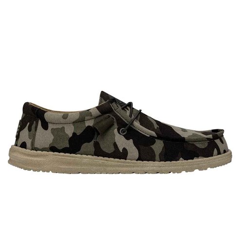 HEYDUDE Men's Wally Suede Multiple Colors | Mens Shoes | Men's Lace Up Loafers | Comfortable & Light-Weight Army Camo