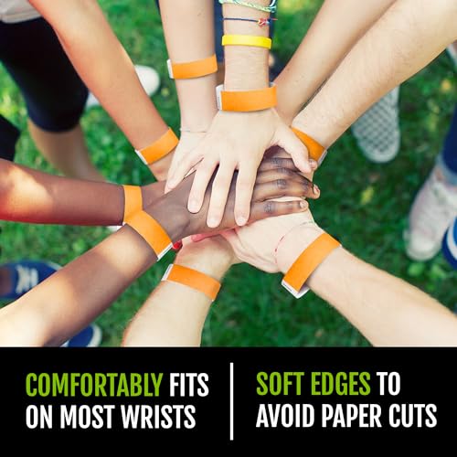 200 WristCo Goldenrod Tyvek Wristbands for Events - Comfortable Tear Resistant Paper Bracelets ID Wrist Bands for Concerts...
