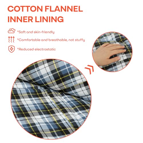 SCALERQUEST XXL Extra Wide Big Tall Flannel Sleeping Bag for Adults 0 Degree Winter Cold Weather Sleeping Bag Warm for Cam...