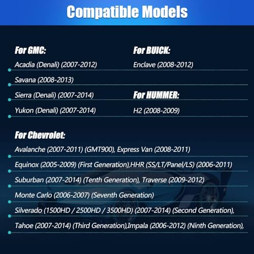 Junsun 4Core 64GB ROM Car Radio Stereo for Chevy Silverado GMC Sierra 2007-2013, Android 13 with CarPlay Android Auto Blue...