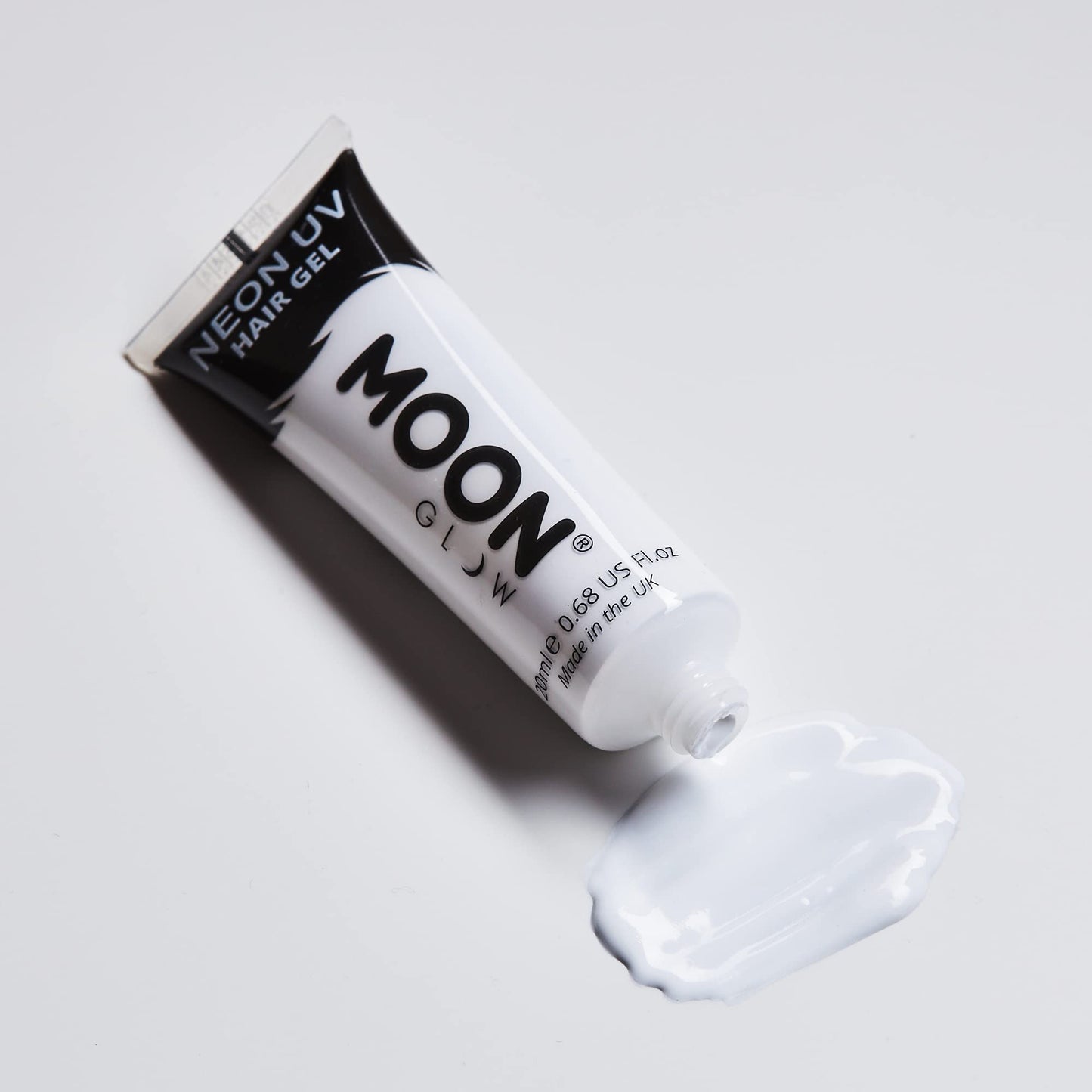 Moon Glow - Blacklight Neon UV Hair Gel - 0.67oz White - Temporary wash out hair color - Spike and Glow!