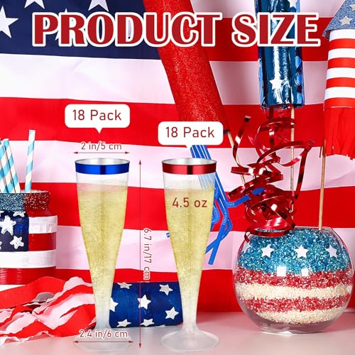 Jingmore 36 Pcs Plastic Champagne Flutes 4.5 oz Clear Toasting Glasses Cocktail Cup Wine Disposable Champagne Glass for Va...