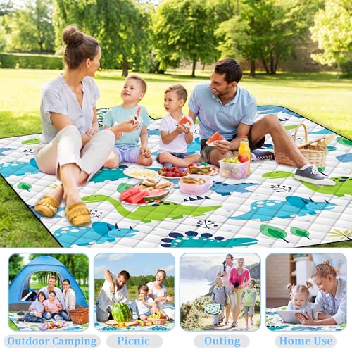 Extra Large Picnic Blanket Waterproof,80"x 80"Foldable Machine Washable Beach Blanket,Outdoor Blanket for 6-8 Adults,Picni...