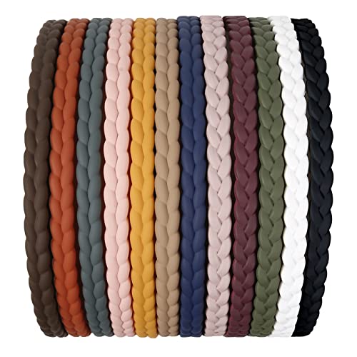 WOVOWOVO 7mm Thin Headbands For Women, 12 Pcs Plastic Headband with Teeth Head Bands Combing Hairbands Hair Accessories fo...