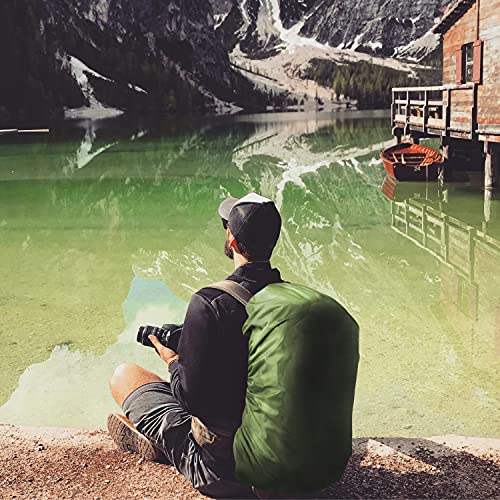 Silfrae Waterproof Rucksack Cover Backpack Rain Cover 30L-100L for Travel Climbing Hiking (Leaf Camo, 40L-50L)